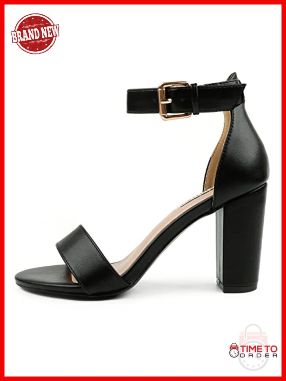 Womens Block Heel Ankle Strap Sandals Open Toe Chunky Heels